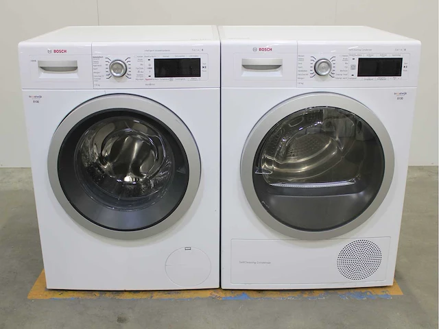 Bosch serie|8 i-dos wasmachine & bosch serie|8 selfcleaning condenser wasdroger - afbeelding 1 van  8