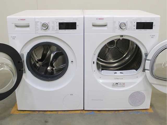 Bosch serie|8 i-dos wasmachine & bosch serie|8 selfcleaning condenser wasdroger - afbeelding 2 van  8