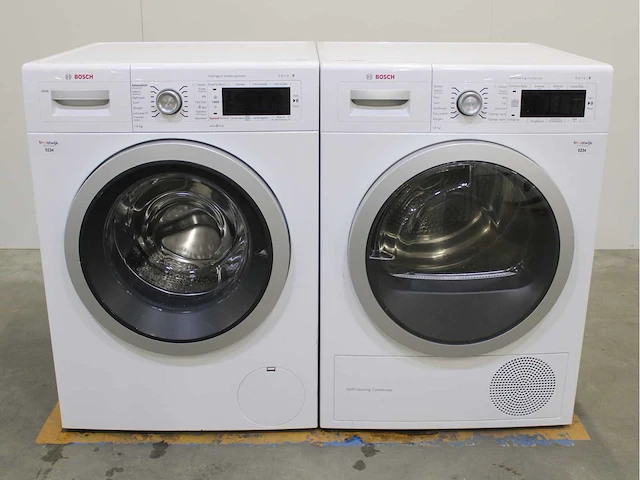 Bosch serie|8 i-dos wasmachine & bosch serie|8 selfcleaning condenser wasdroger - afbeelding 1 van  8