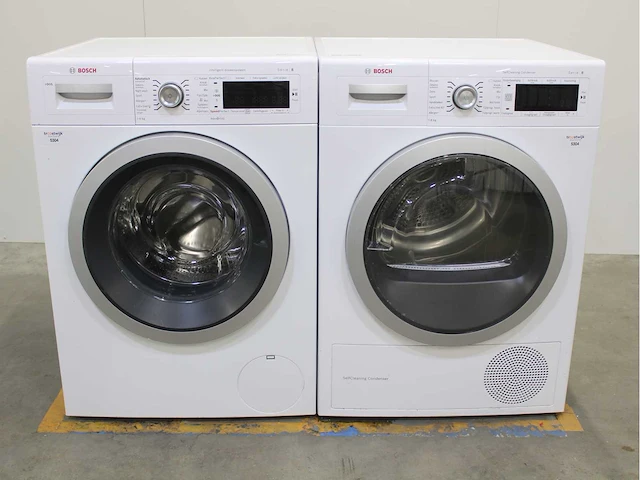 Bosch serie|8 i-dos wasmachine & bosch serie|8 selfcleaning condenser wasdroger - afbeelding 1 van  8