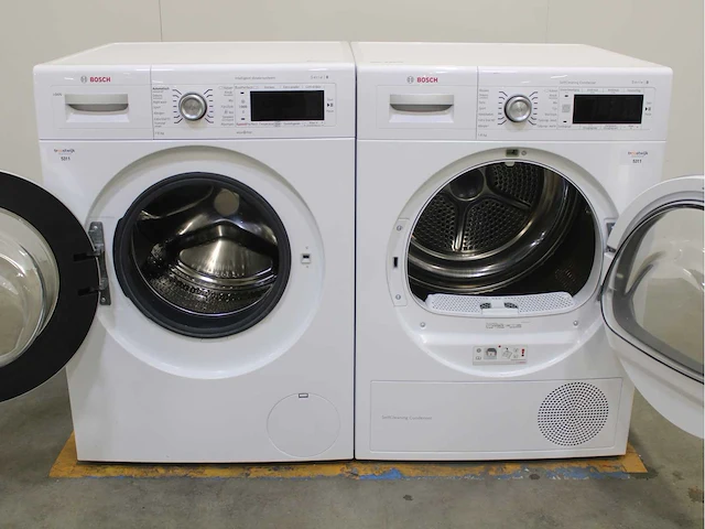 Bosch serie|8 i-dos wasmachine & bosch serie|8 selfcleaning condenser wasdroger - afbeelding 2 van  8