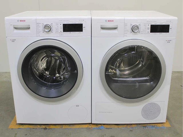 Bosch serie|8 i-dos wasmachine & bosch serie|8 selfcleaning condenser wasdroger - afbeelding 1 van  8