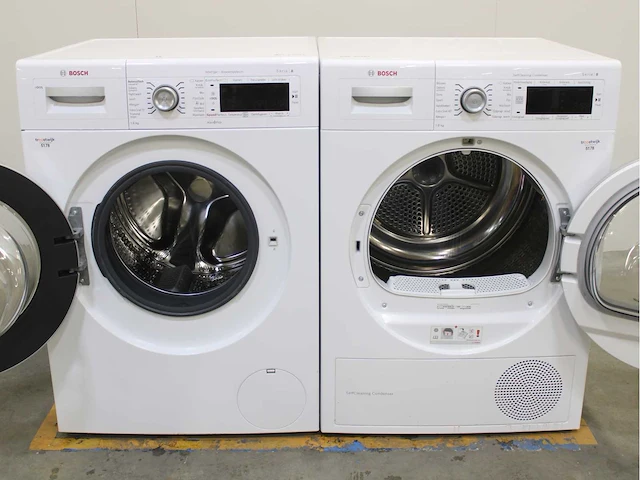 Bosch serie|8 i-dos wasmachine & bosch serie|8 selfcleaning condenser wasdroger - afbeelding 2 van  8