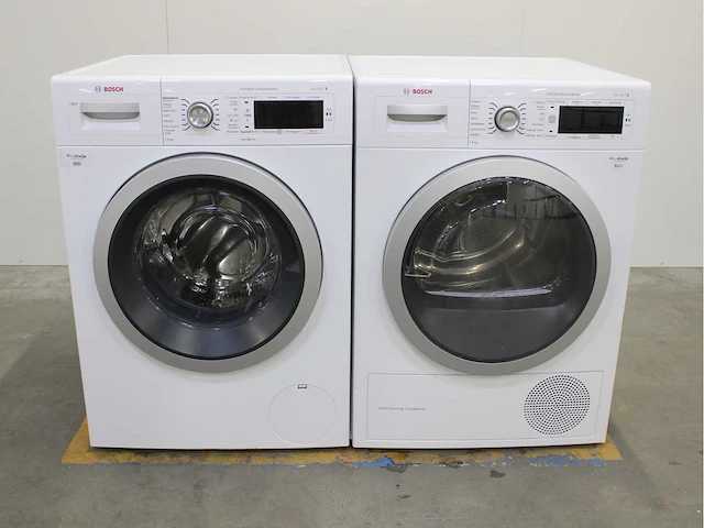 Bosch serie|8 i-dos wasmachine & bosch serie|8 selfcleaning condenser wasdroger - afbeelding 1 van  8