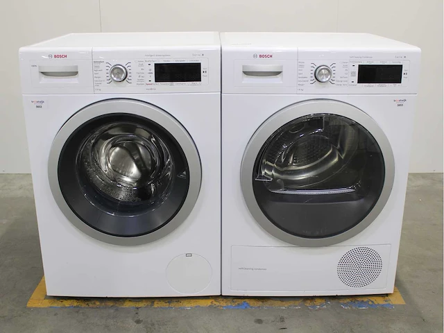 Bosch serie|8 i-dos wasmachine & bosch serie|8 selfcleaning condenser wasdroger - afbeelding 1 van  8