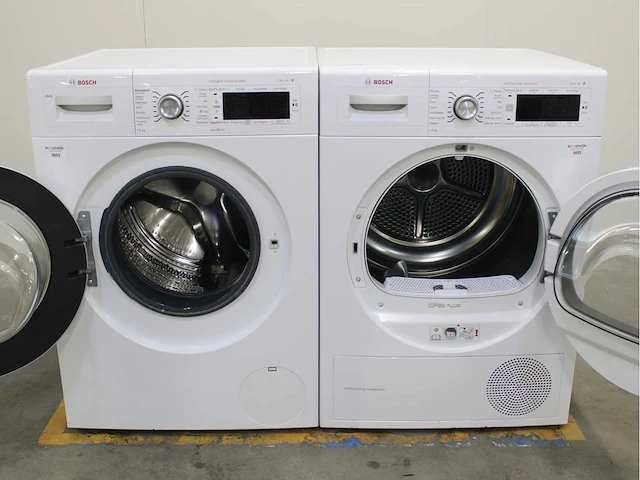 Bosch serie|8 i-dos wasmachine & bosch serie|8 selfcleaning condenser wasdroger - afbeelding 2 van  8