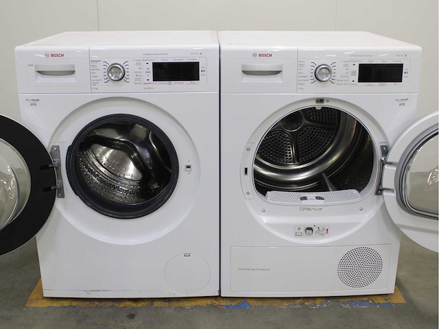 Bosch serie|8 i-dos wasmachine & bosch serie|8 selfcleaning condenser wasdroger - afbeelding 2 van  8