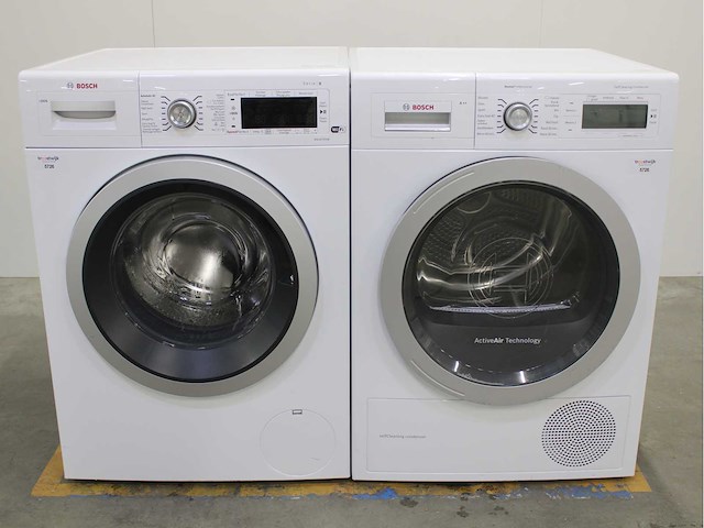 Bosch serie|8 i-dos wifi wasmachine & bosch homeprofessional selfcleaning condenser wasdroger - afbeelding 1 van  8