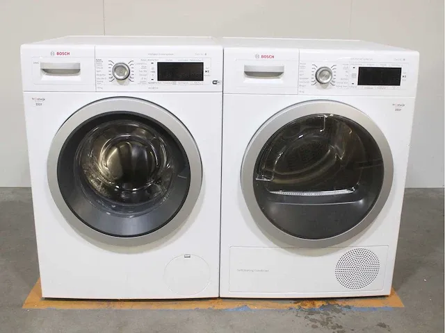 Bosch serie|8 i-dos wifi wasmachine & bosch serie|8 selfcleaning condenser droger - afbeelding 1 van  8