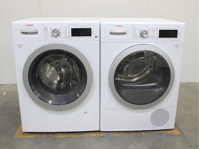 Bosch serie|8 i-dos wifi wasmachine & bosch serie|8 selfcleaning condenser wasdroger - afbeelding 1 van  8