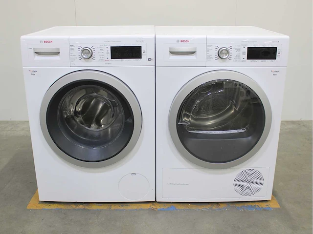 Bosch serie|8 i-dos wifi wasmachine & bosch serie|8 selfcleaning condenser wasdroger - afbeelding 1 van  8