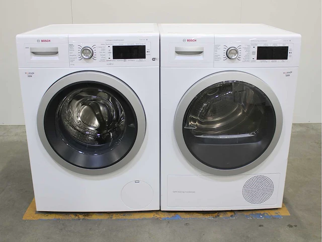 Bosch serie|8 i-dos wifi wasmachine & bosch serie|8 selfcleaning condenser wasdroger - afbeelding 1 van  8