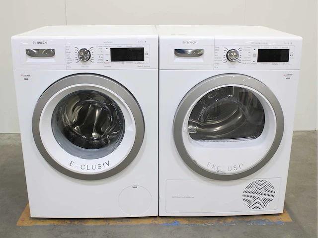 Bosch serie|8 varioperfect exclusiv wasmachine & bosch serie|8 selfcleaning condenser exclusiv wasdroger - afbeelding 1 van  8