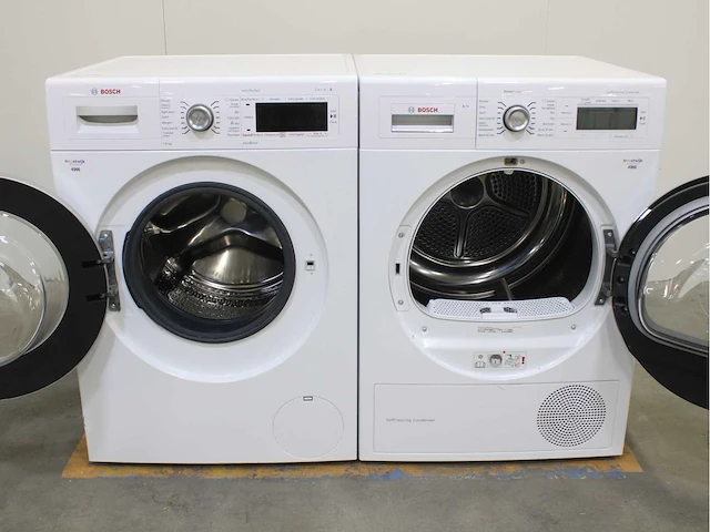 Bosch serie|8 varioperfect wasmachine & bosch homeprofessional selfcleaning condenser wasdroger - afbeelding 1 van  7