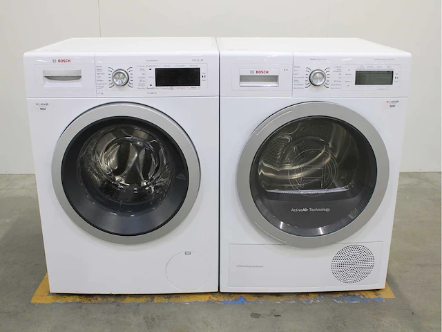 Bosch serie|8 varioperfect wasmachine & bosch homeprofessional selfcleaning condenser wasdroger - afbeelding 1 van  8
