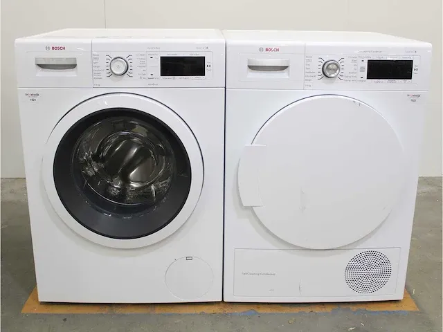 Bosch serie|8 varioperfect wasmachine & bosch serie|8 selfcleaning condenser droger - afbeelding 1 van  8