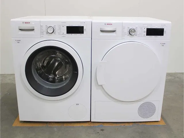 Bosch serie|8 varioperfect wasmachine & bosch serie|8 selfcleaning condenser droger - afbeelding 1 van  8