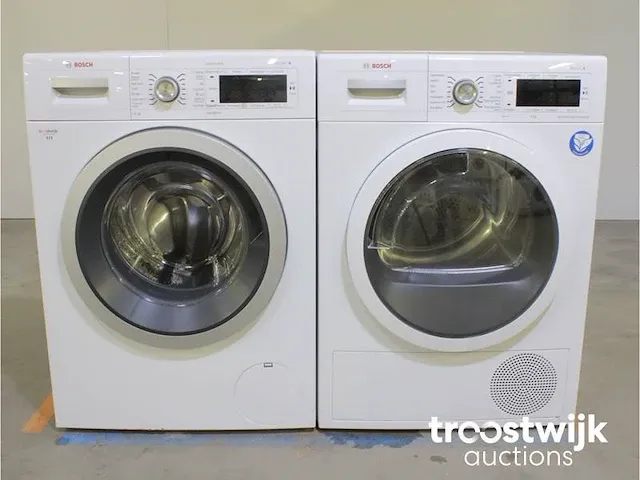 Bosch serie|8 varioperfect wasmachine & bosch serie|8 selfcleaning condenser droger - afbeelding 1 van  8