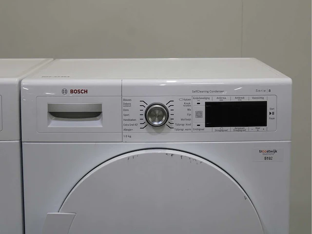 Bosch serie|8 varioperfect wasmachine & bosch serie|8 selfcleaning condenser wasdroger - afbeelding 6 van  8