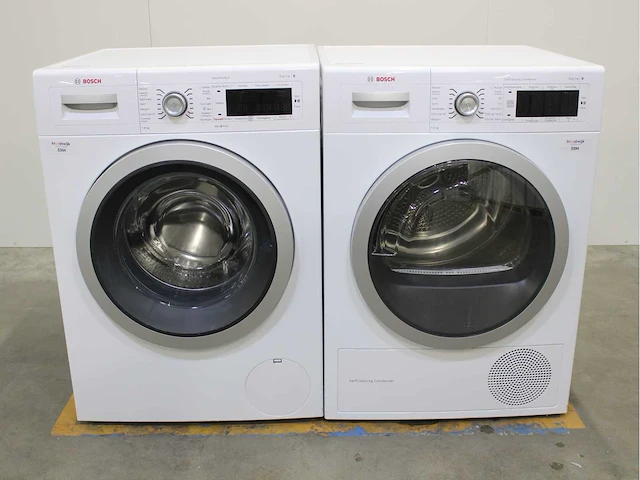 Bosch serie|8 varioperfect wasmachine & bosch serie|8 selfcleaning condenser wasdroger - afbeelding 1 van  8