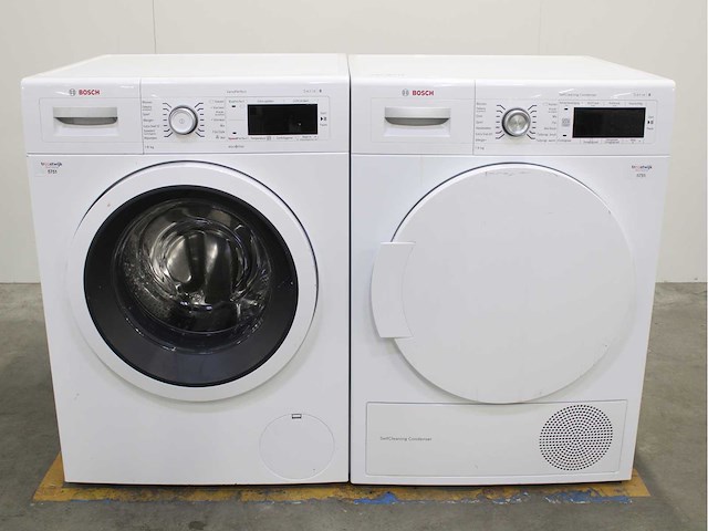 Bosch serie|8 varioperfect wasmachine & bosch serie|8 selfcleaning condenser wasdroger - afbeelding 1 van  8