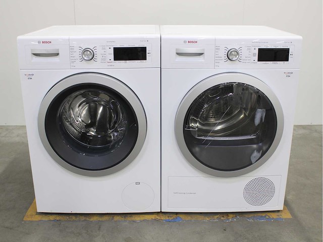 Bosch serie|8 varioperfect wasmachine & bosch serie|8 selfcleaning condenser wasdroger - afbeelding 1 van  8