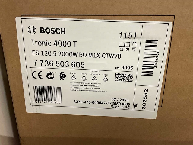Bosch tronic 4000 t (115l) elektrische boiler - afbeelding 3 van  3