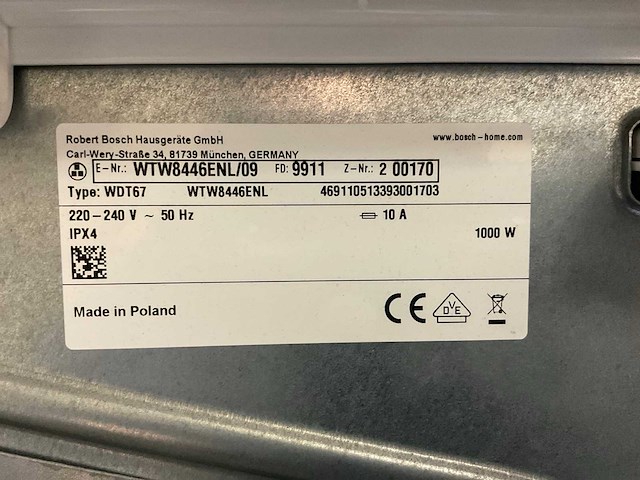 Bosch wdt67 serie 6 condens/warmtepomp wasdroger - afbeelding 4 van  4