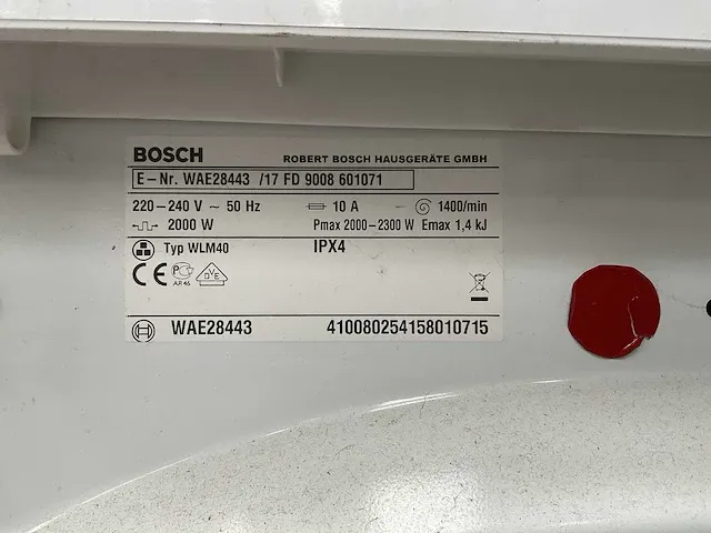Bosch wlm40 wasmachine - afbeelding 6 van  6