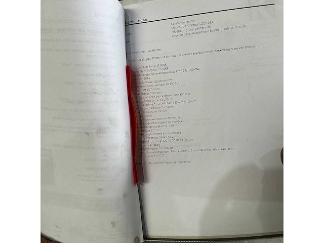 Boschert - profi 28 / 1000 cnc - cnc bending machine - 2014 - afbeelding 6 van  14