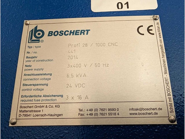 Boschert - profi 28 / 1000 cnc - cnc bending machine - 2014 - afbeelding 2 van  14