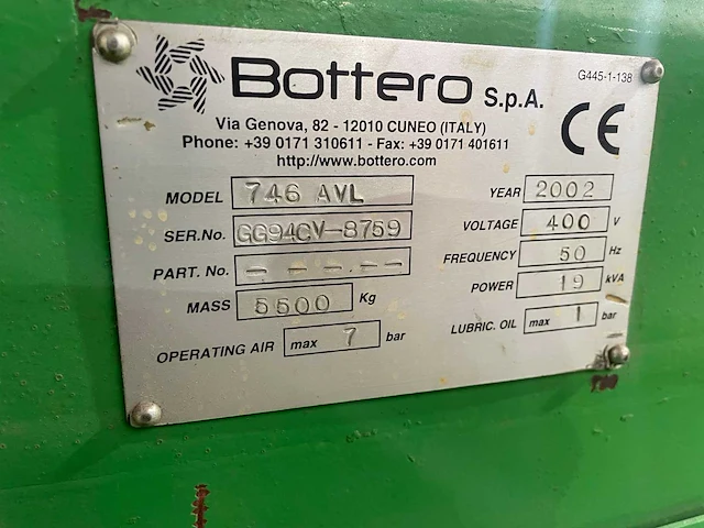 Bottero - 746 avl gelaagd - glas snijtafel inclusief kanteltafel - 2002 - afbeelding 13 van  20