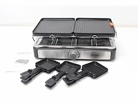 Bourgini gourmet raclette grill plus 8 personen afneembare en omkeerbare grillplaten - afbeelding 2 van  3