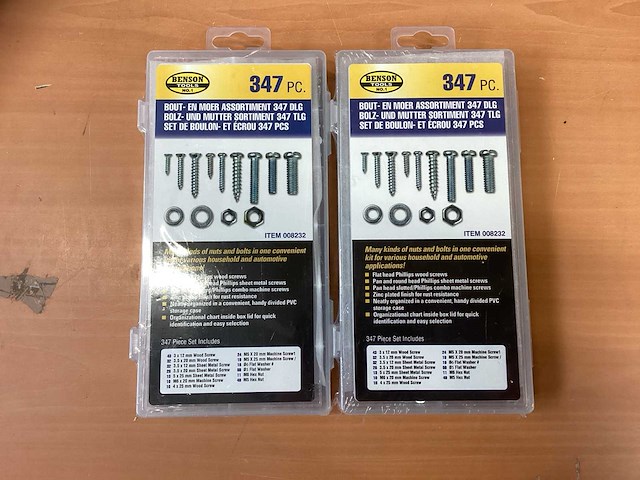 Bouten en moeren assorti 347 delig (2x) - afbeelding 1 van  1