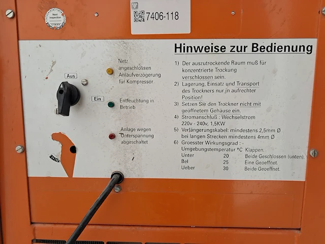 Bouwdroger - 80l - 230v ebac, bd150, bouwjaar 2007 - afbeelding 4 van  6