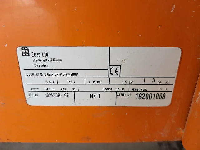 Bouwdroger - 80l - 230v ebac, bd150, bouwjaar 2007 - afbeelding 6 van  6