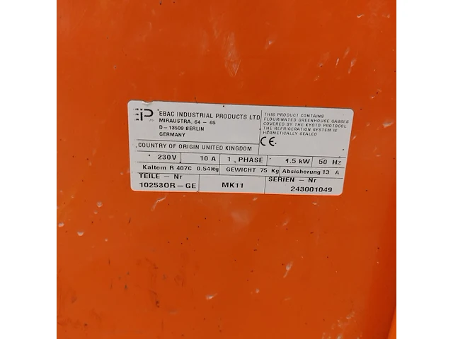 Bouwdroger - 80l - 230v ebac, bd150, bouwjaar 2012 - afbeelding 5 van  5