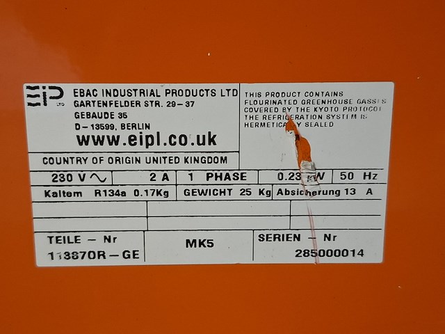 Bouwdroger 14l 230v ebac, bd70, bouwjaar 2015 - afbeelding 2 van  4