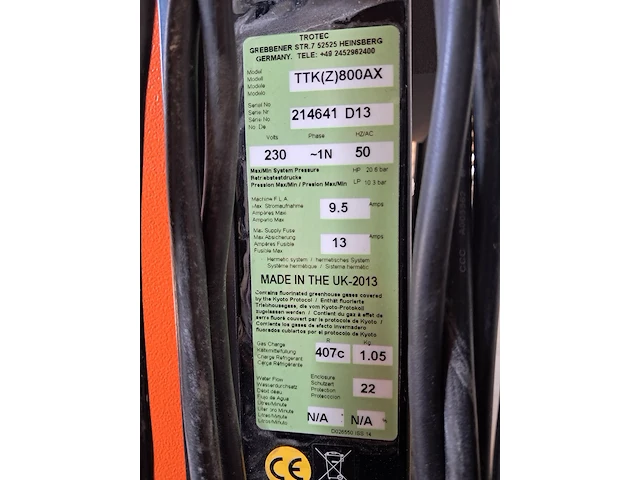 Bouwdroger 150l 230v trotec, ttk 800, bouwjaar 2013 - afbeelding 7 van  7