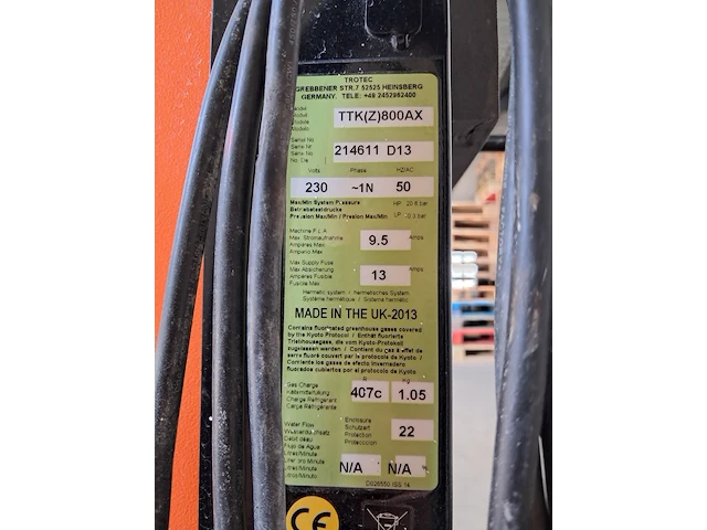 Bouwdroger 150l 230v trotec, ttk 800, bouwjaar 2013 - afbeelding 7 van  7