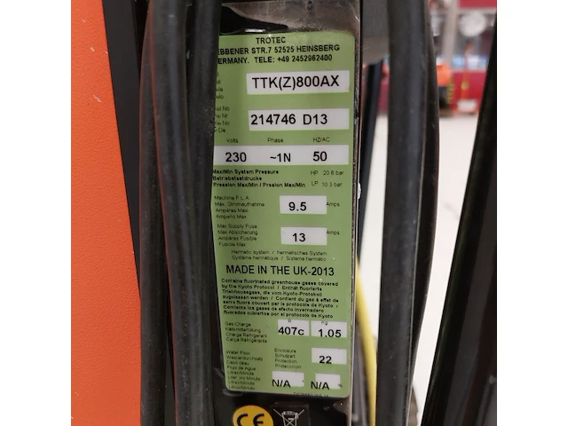 Bouwdroger 150l 230v trotec, ttk 800, bouwjaar 2013 - afbeelding 6 van  6