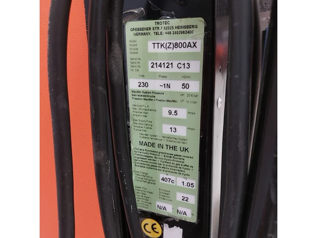 Bouwdroger 150l 230v trotec, ttk 800, bouwjaar 2013 - afbeelding 6 van  6