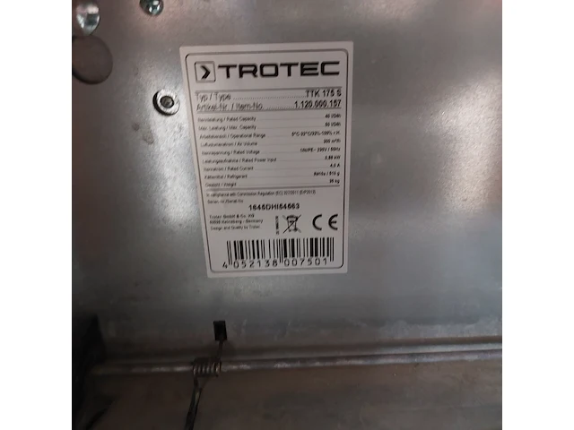 Bouwdroger 50l 230v trotec, ttk 0175 s, bouwjaar 2016 - afbeelding 7 van  7