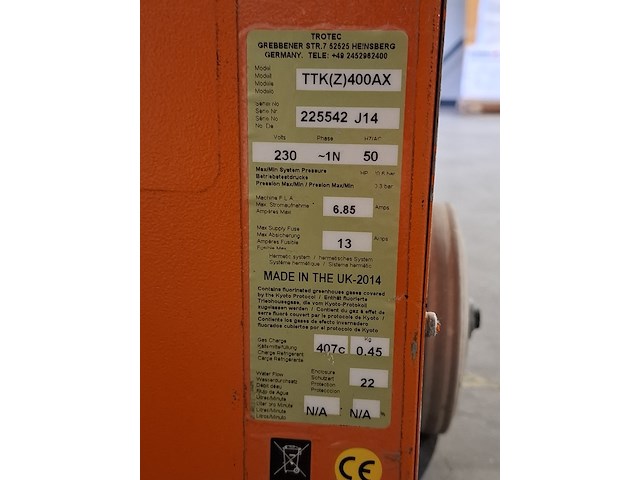 Bouwdroger 75l 230v trotec, ttk 400, bouwjaar 2014 - afbeelding 5 van  7