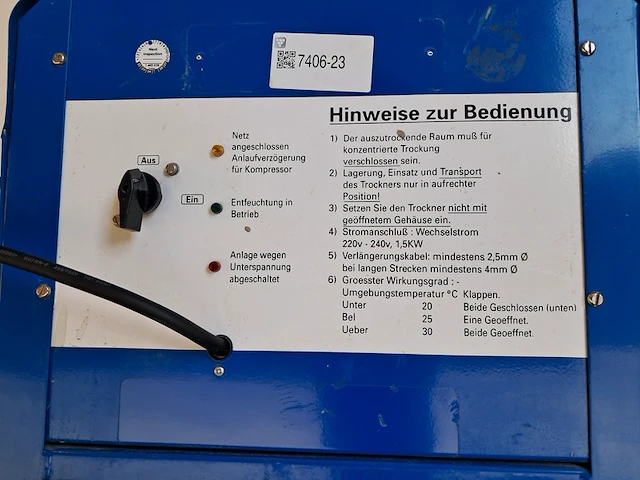 Bouwdroger 82l 230v ebac, bd150, bouwjaar 2012 - afbeelding 6 van  7