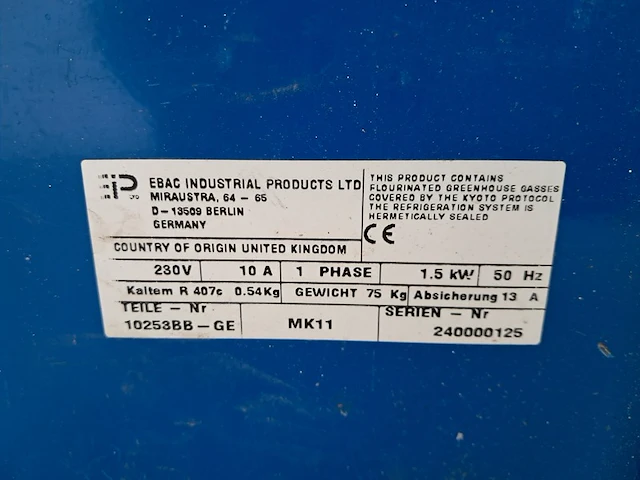 Bouwdroger 82l 230v ebac, bd150, bouwjaar 2012 - afbeelding 7 van  7