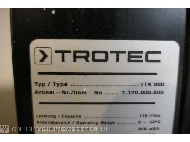 Bouwdroger trotec, ttk 800, bouwjaar 2018 - afbeelding 5 van  8