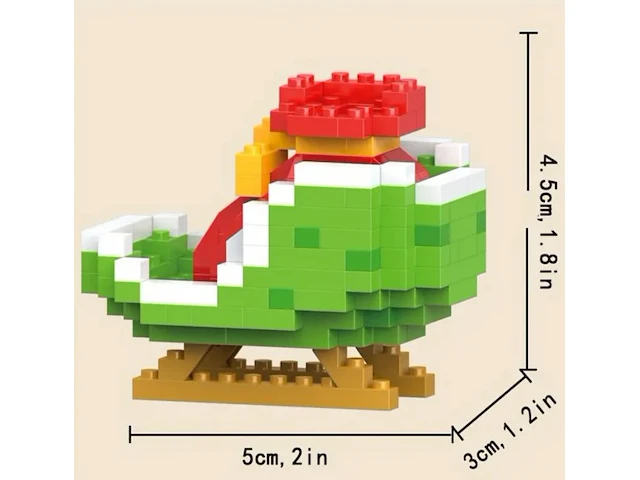 Bouwstenen kerst slee, 4 stuks - afbeelding 2 van  3
