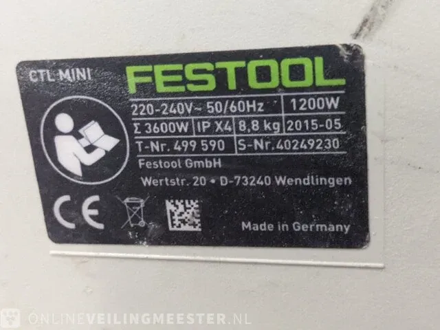 Bouwstofzuiger met diverse accessoires festool, ctl mini, bouwjaar 2015 - afbeelding 3 van  6