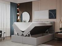 Boxspring 140x200 grijs met opbergfunctie sanderz, grijs, 2025 - afbeelding 2 van  4
